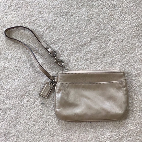 COACH Gold Wristlet - Picture 1 of 3